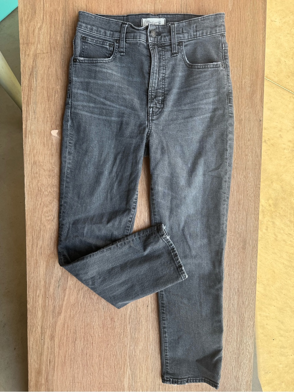 Madewell Washed Charcoal Vintage Cropped Jeans
